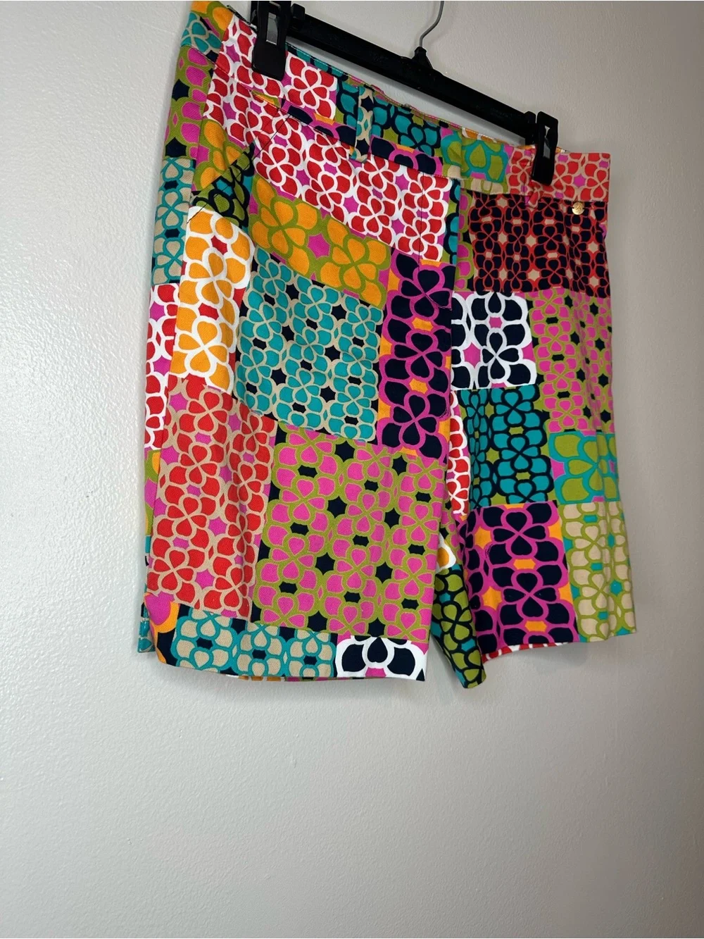 Trina Turk Corbin Mixed Print Shorts Colorful Bermuda Size 6 Womens